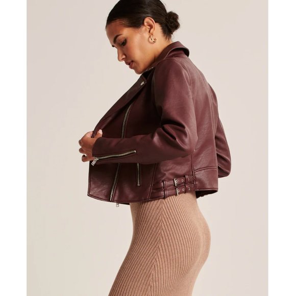 NEW Abercrombie (A&F) Leather Moto Jacket - Picture 4 of 15